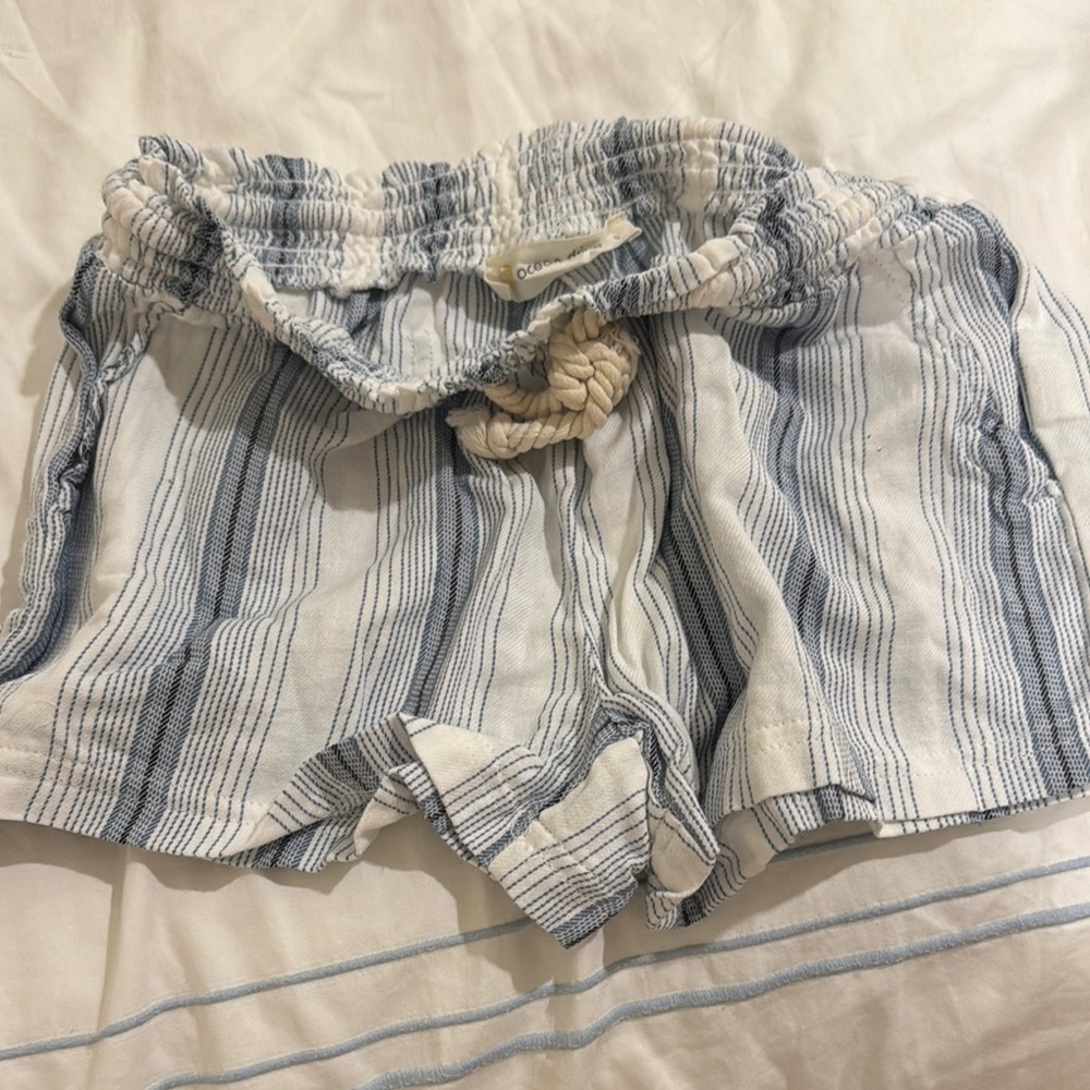 Ocean Drive Blue and White Striped Women Shorts